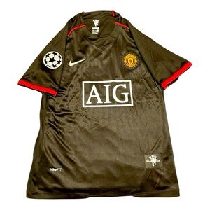 07/08 Man united champions league away kit. Cristiano Ronaldo CR7 soccer jersey